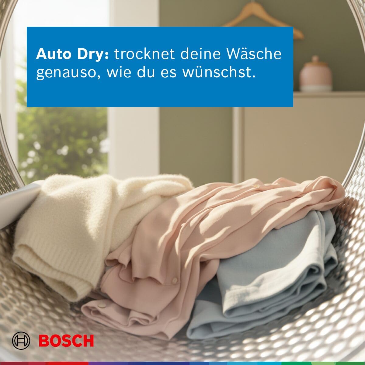 Bosch WQG235D00, Stiftung Warentest GUT (2,2)*, Serie 6, Wärmepumpentrockner 8 kg, Schneller getrocknete Wäsche, Auto Dry, Option Halbe Beladung, Sensitive Drying-System, Selbstreinigender Kondensator 5