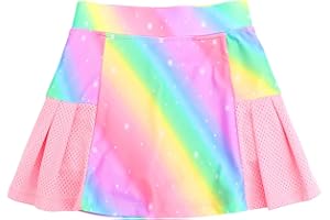 JESKIDS Girls' Tennis Golf Skirts with Shorts Pickleball Athletic Pleated Skort 6~13T