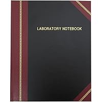 BookFactory Lab Notebook/Laboratory Notebook - Professional Grade - 96 Pages, 8" x 10" (Ruled Format) Cover is Black and Burg