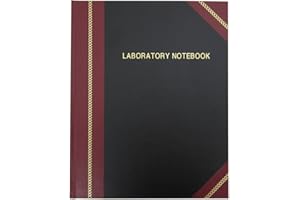 BookFactory Lab Notebook/Laboratory Notebook - Professional Grade - 96 Pages, 8" x 10" (Ruled Format) Cover is Black and Burg
