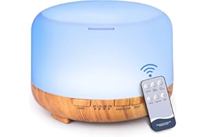 Essential Oil Diffuser, YIKUBEE Oil Diffuser, 500ml Humidifier, Diffusers for Home, Aromatherapy Diffuser with Remote Control, Diffusers for Essential Oils Large Room