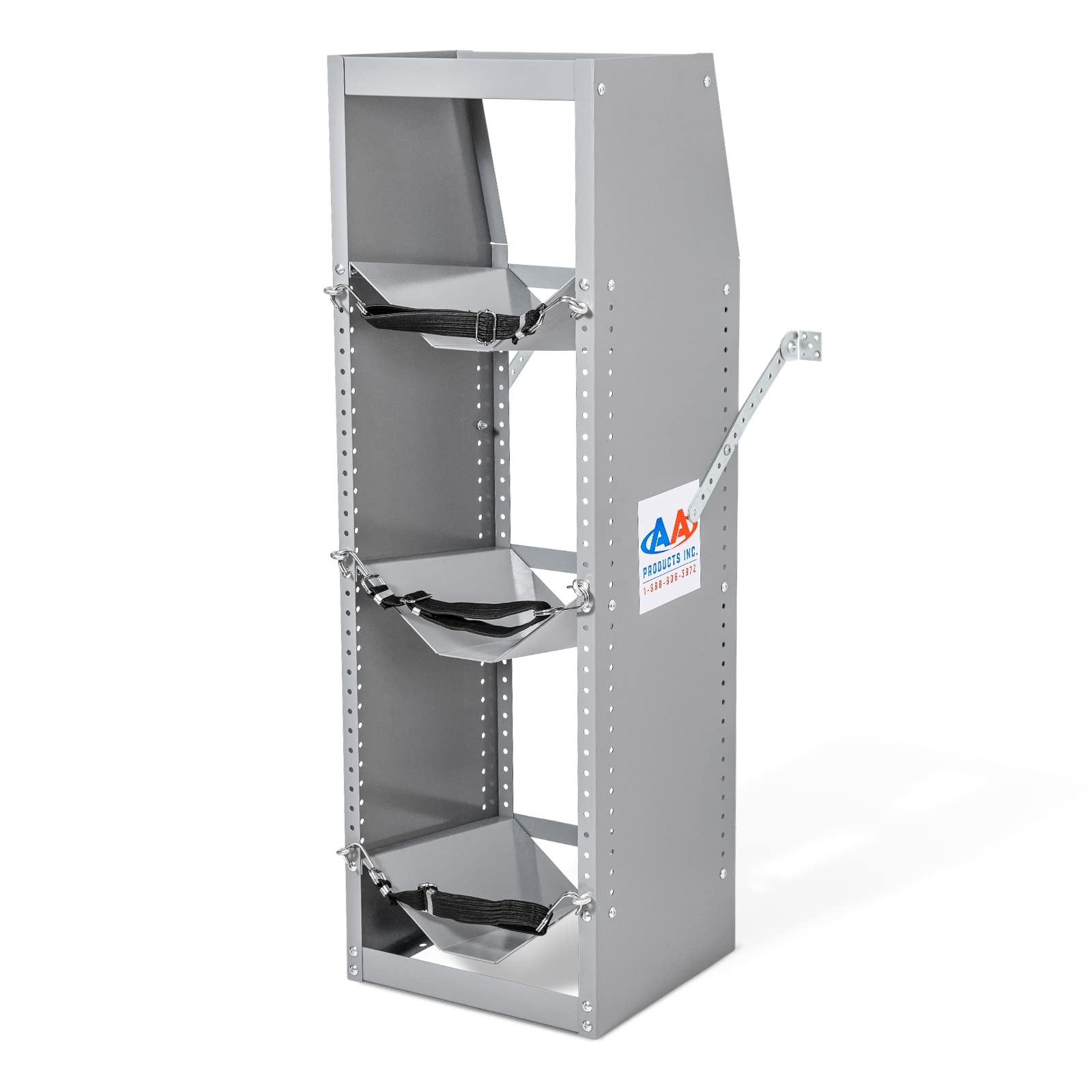 Photo 1 of TR-3-46 Refrigerant Tank Rack Steel Freon Tank Holder Rack Shelving Storage with Top Shelf for Cargo Van, 46" H x 14.7" W x 13" D