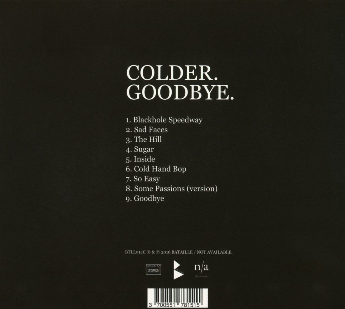 Comprar en amazon Goodbye de Colder