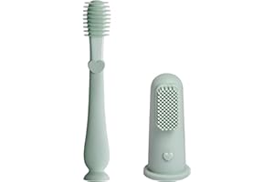 Baby Bliss Baby Toothbrush & Baby Tongue Cleaner Set, Canadian Mom Owned Brand, 100% Silicone Finger Toothbrush Baby Tongue C