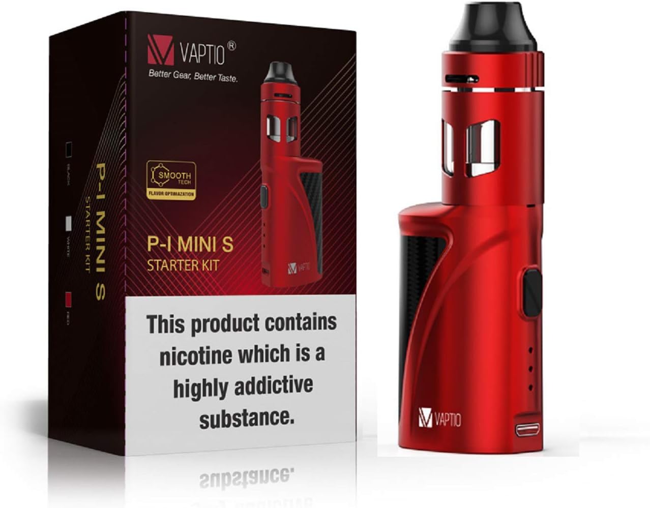 Vaptio Sigaretta Elettronica Max 50 W E P 1 Mini S Kit 1300 Mah Battery Contains No E Liquido No Nicotina Red Amazon De Drogerie Korperpflege
