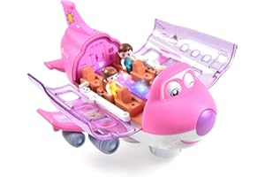 Tuko Light Up Cargo Airplane Car Toy Play Set for 3+ Years Old Boys and Girls Gift