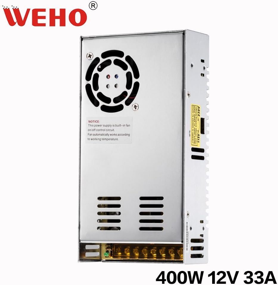 400 Watt 12V AC DC Power Supply WEHO Single Output Aluminum Case Indoor S-400-12 33A SMPS