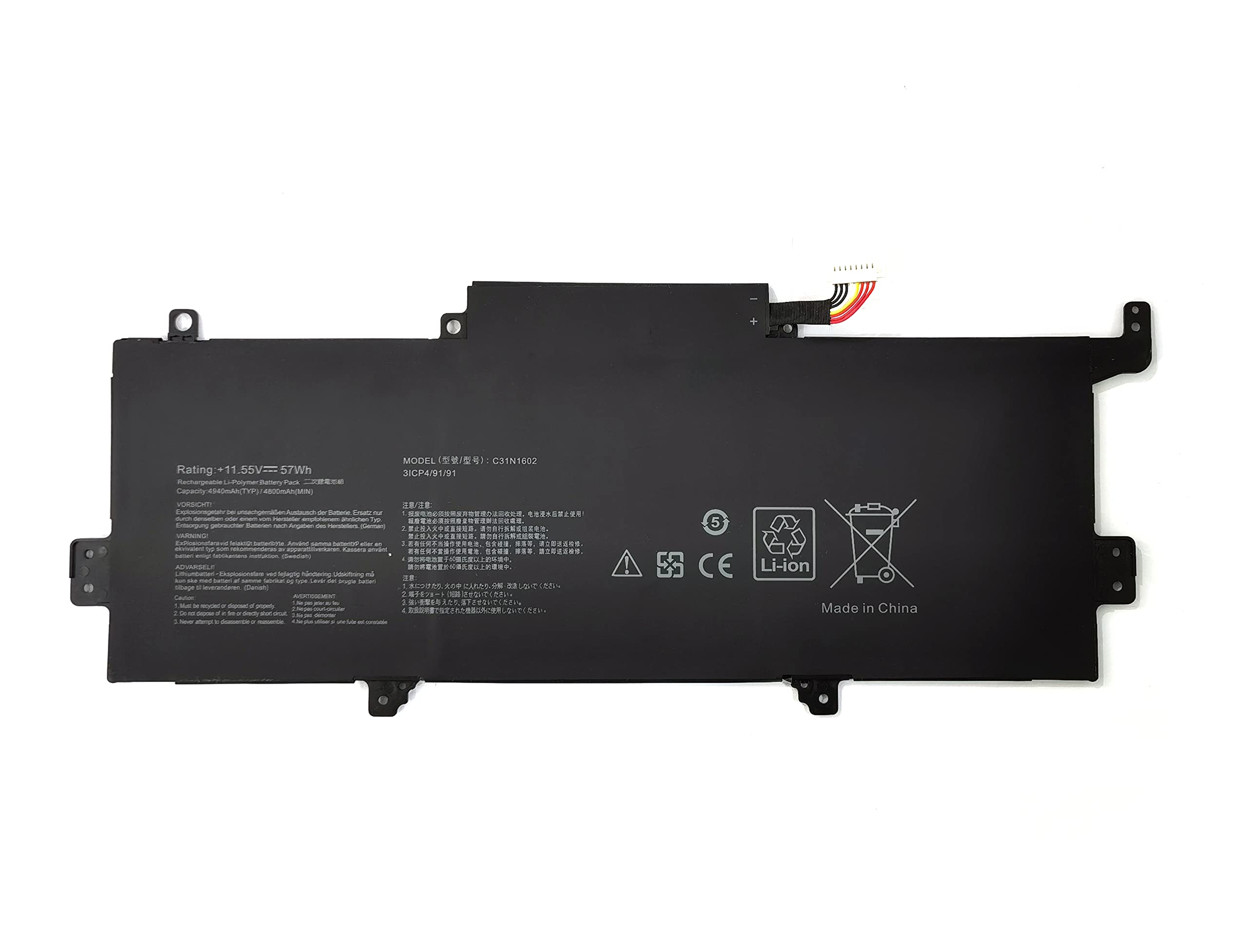 7XINbox C31N1602 11.55V 57Wh Laptop Battery Replacement for ASUS Zenbook U3000U UX330 UX330U UX330UA UX330UA-1A UX330UA-1B 0B200-02090000