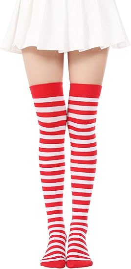 Amazon Com Over Knee Long Striped Stockings Saint Patrick S Day