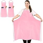 FunChaos 2 Pcs Plus Size Chef Apron, Unisex Professional Apron with 2 Pockets for Cooking, Work, Baking (Larger Size)
