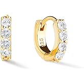 Ana Luisa Huggie Hoop Earrings - Minimal Single & Stacked Double Hoop Styles for Women - 14K Gold Plated, Silver Rhodium & Two-Tone - Hypoallergenic, Water-Resistant, Tarnish-Free