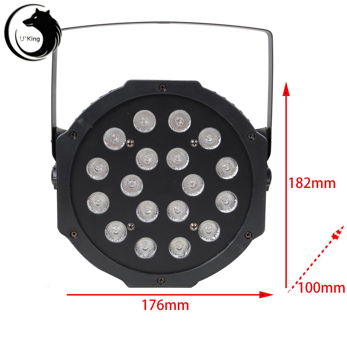 U \'King luz de escena par Proyector DMX 512 18 W LED RGBW Control Sonido Música para fiesta tarde Disco DJ Club boda