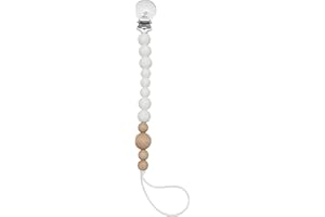 Loulou Lollipop Silicone Soother Pacifier Clip Binky Holder for Newborn and Baby - Color Block (White)