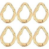 SUNNYCLUE 1 Box 6Pcs Real 18K Gold Plated Spring Clasps Bracelet Ring Clasp Water Drop Oval Shortener Extender Snap Trigger Buckle for DIY Necklaces Bracelets Jewelry Making Connector Findings Adult