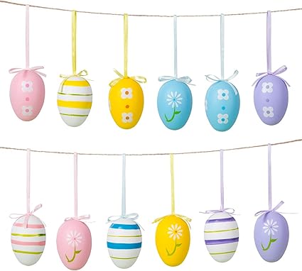 Amazon Co Jp Naler イースター飾り カラフルエッグ 12個セット イースターエッグ ペイント 復活祭たまご 卵 装飾 デコレーション グッズ 雑貨 小道具 玩具 パーティー ホーム キッチン