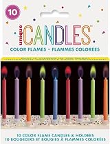 Unique Party 10 Colour Flame Birthday Candles Holders 7cm Assorted Cake Decor view 7