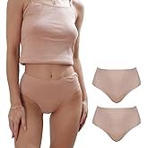 ORGANICKID Women's Organic Cotton High Waisted Underwear Full Briefs Soft Breathable GOTs Certified Ladies Panties pack of 2