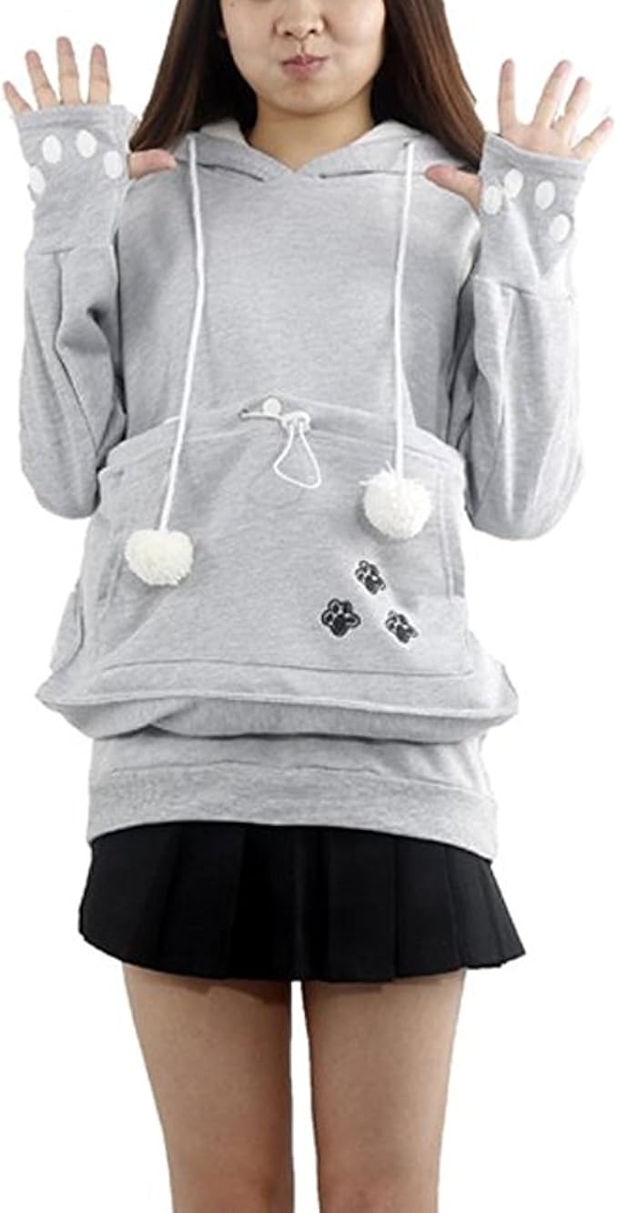 cat eared pouch sweatshirt