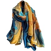 NUWEERIR Womens 100% Large Mulberry Silk Scarf Long Satin Scarf Fashion Lightweight Wraps