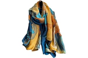 NUWEERIR Womens 100% Large Mulberry Silk Scarf Long Satin Scarf Fashion Lightweight Wraps