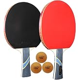MAPOL 4-Star Senior Ping Pong Paddles Set of 2 with 3 Table Tennis Balls | Well-built Paddles with Solid Grip, Heavy Spin Comes Easy. Soft Pads Adapt to Varied Playstyles, Budget Option for Beginners