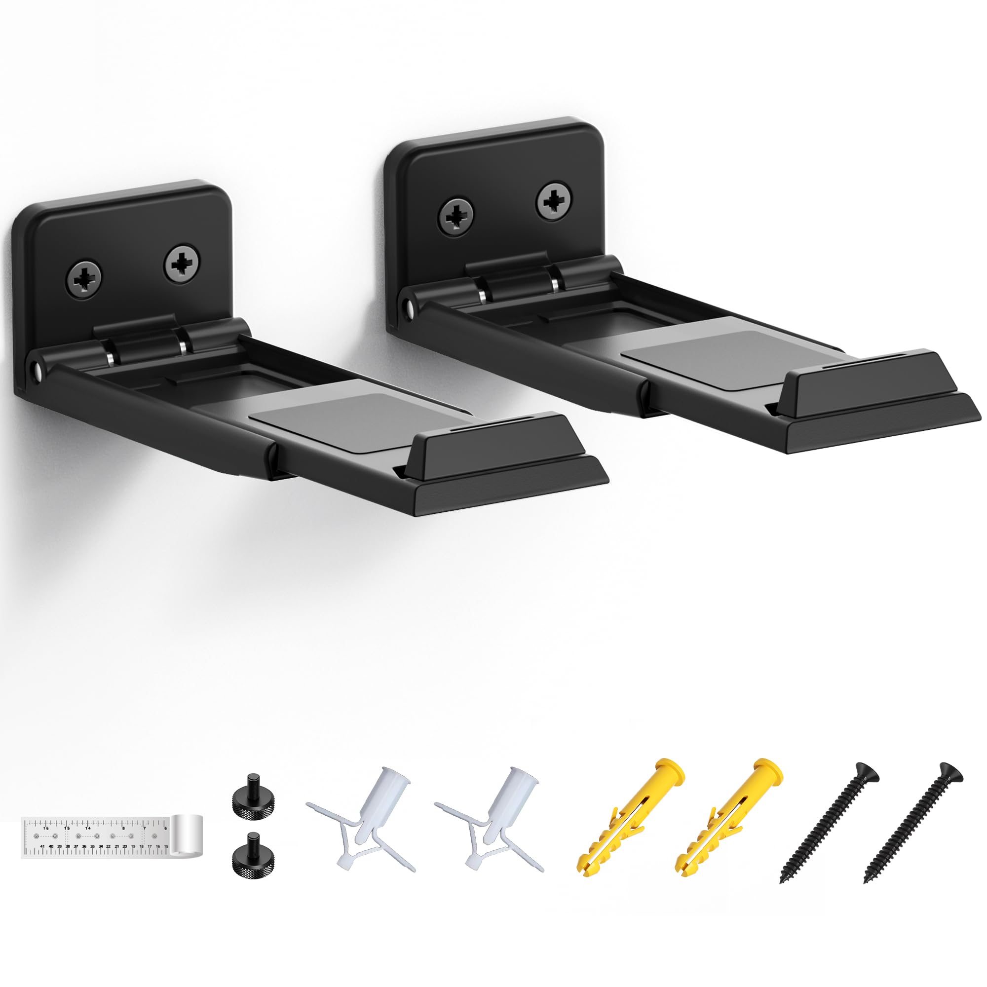 Photo 1 of ELETIUO Soundbar Wall Mount Bracket for Samsung, LG, Sony, JBL, Vizio, Sonos and More, Depth Adjustable 3.5”-6.1”, Soundbar Shelf Under TV, Black