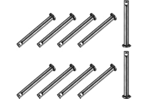 M METERXITY 10-Pack Single Hole Clevis Pins, M5x40mm Carbon Steel Flat Head Clevis Pins for Mechanical Linkage/Fixed Parts/Sh