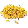 Tupalizy 200PCS Colored Plastic Push Pins Decorative Map Thumb Tacks with Steel for Bulletin Board and DIY Craft Home Office Use (Yellow)