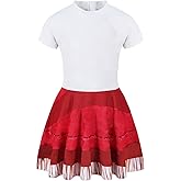 COTRIO Princess Bathing Suit Girls Swimsuit UPF 50+ Rash Guard Short Sleeve One Piece Swimwear Swim Dress Beach Swimming Suit