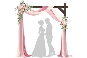 Chamvis 7.48FT Wooden Wedding Arch Frame, Wood Square Arch Backdrop Stand Wedding Arbor for Ceremony and Outdoor Lawn Decorations
