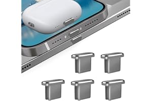 VIWIEU Designed for iPhone 15 Pro Max Plus USB-C Anti Dust Plugs Metal USB C Charging Port Cover Caps Protectors (5 Pack, Gray)