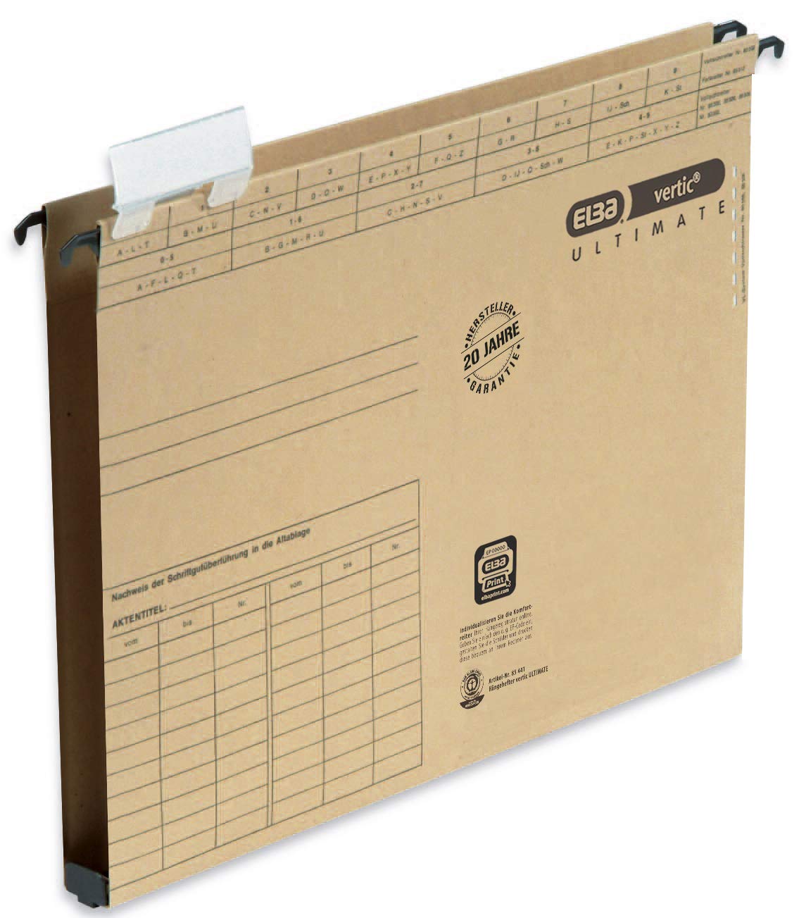 Elba Vertic Ultimate 85452 Suspension File Side Opening Plastic Base for 180 A4 Sheets Pack of 25 Natural Brown