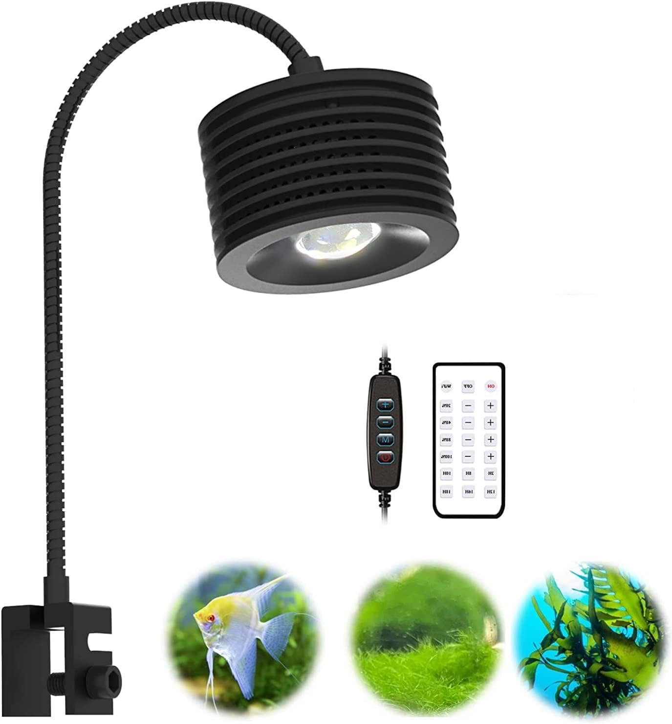 Photo 1 of Lominie 16W Full Spectrum Aquarium Light, 4 Channels Remote Control?Adjustable Gooseneck Freshwater Super Bright Fish Tank Light for Planted Nano Freshwater Aquarium Tank