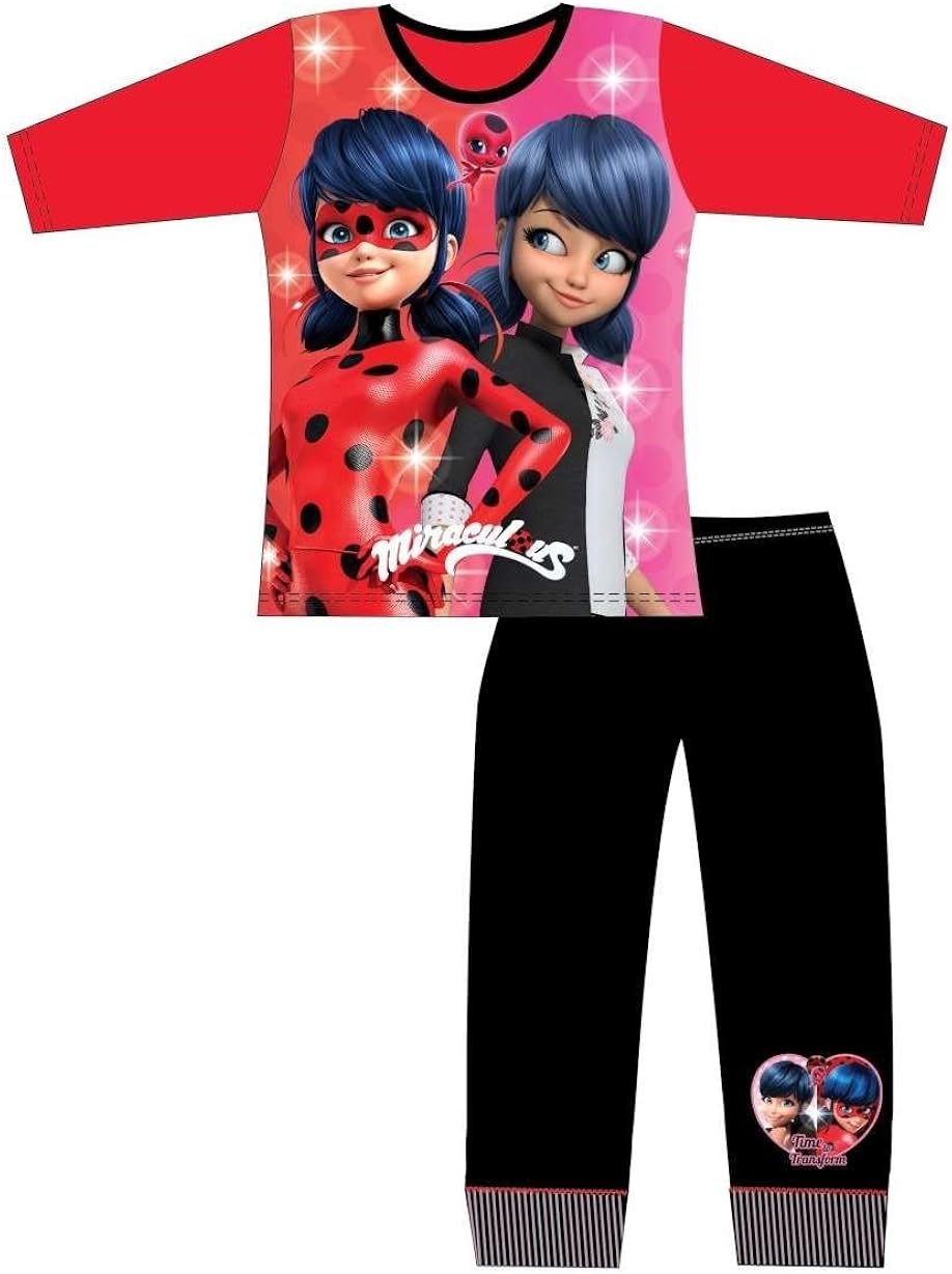 Miraculous Girls Pyjamas Kids Ladybug Character Pjs 2 Piece Long