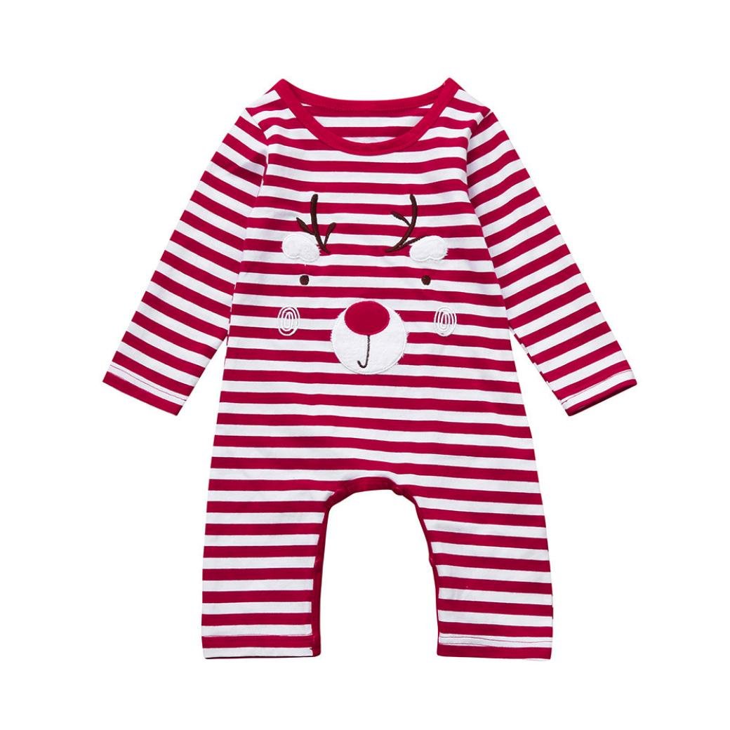 Longra Automne Hiver 17 Bodys Bebe Col Rond Raye Noel Cerf Imprime Combinaisons Et Barboteuses Fille Garcon Romper Pyjamas Enfant Habits Bebe Soldes Bebe Noel Costume Enfant 0 24 Mo Bebe Bebe Fille 0 24m