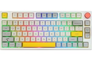 EPOMAKER TH80 Pro 75% Hot Swap RGB 2.4Ghz/Bluetooth 5.0/Wired Gaming Keyboard, with 4000mah Battery, PBT Keycaps, Knob Control for Windows/Mac PS5 PS4 Xbox
