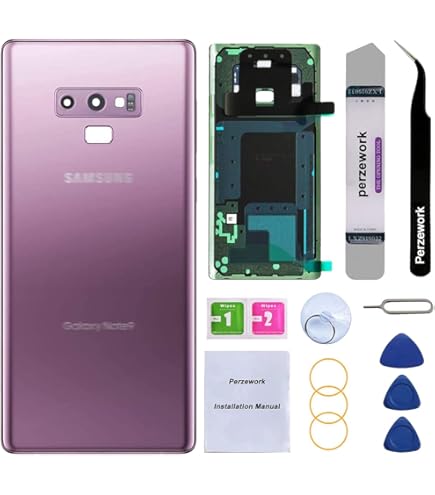 Amazon.com: N&A Galaxy Note 9 Back Glass Cover Housing Door with
