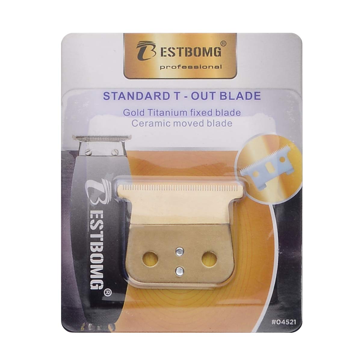 Pro T outliner Ceramic Blade Hair Clipper/Trimmer Replacement Blades #04521-Compatible with Andis T Outliner Clipper (Gold)