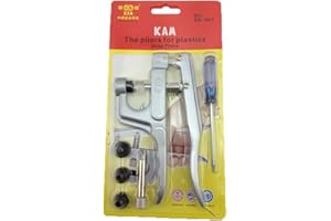 KAM Snap Press Plier Hand Setter Tool and 4 Dies Sizes (T3, T5, T8A and T8B) for KAM Plastic/Resin Snaps use to make Cloth Di