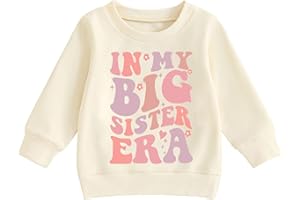Sineeko Big Sister Sweatshirt for Toddler Baby Girl Outfits Big Sis Announcement Pullover Gifts 2-7T