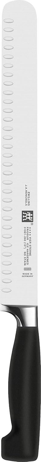 Zwilling 31081261 Vier Sterne Schinkenmesser mit Kullen, Rostfreier Spezialstahl, Sonderschmelze, Kunststoff, 260 mm, schwarz