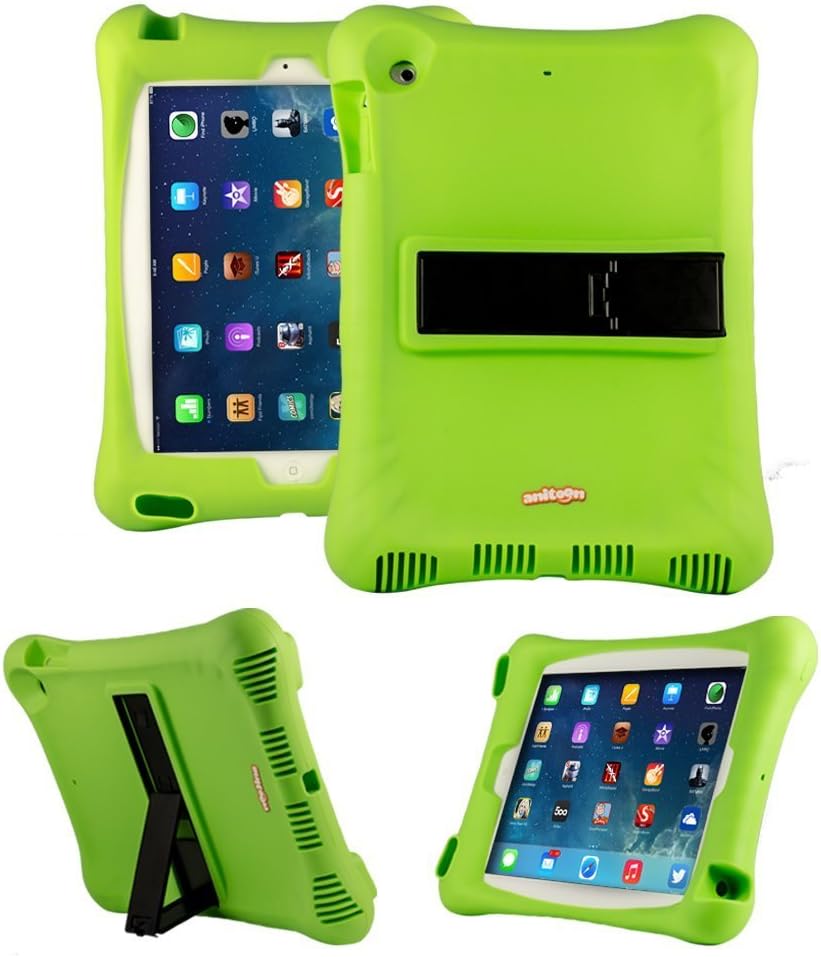 iPad Air 2 Case, Anitoon Amplifier Speaker Case Cover For iPad Air 2 GREEN With Dual Armor Body and Stand