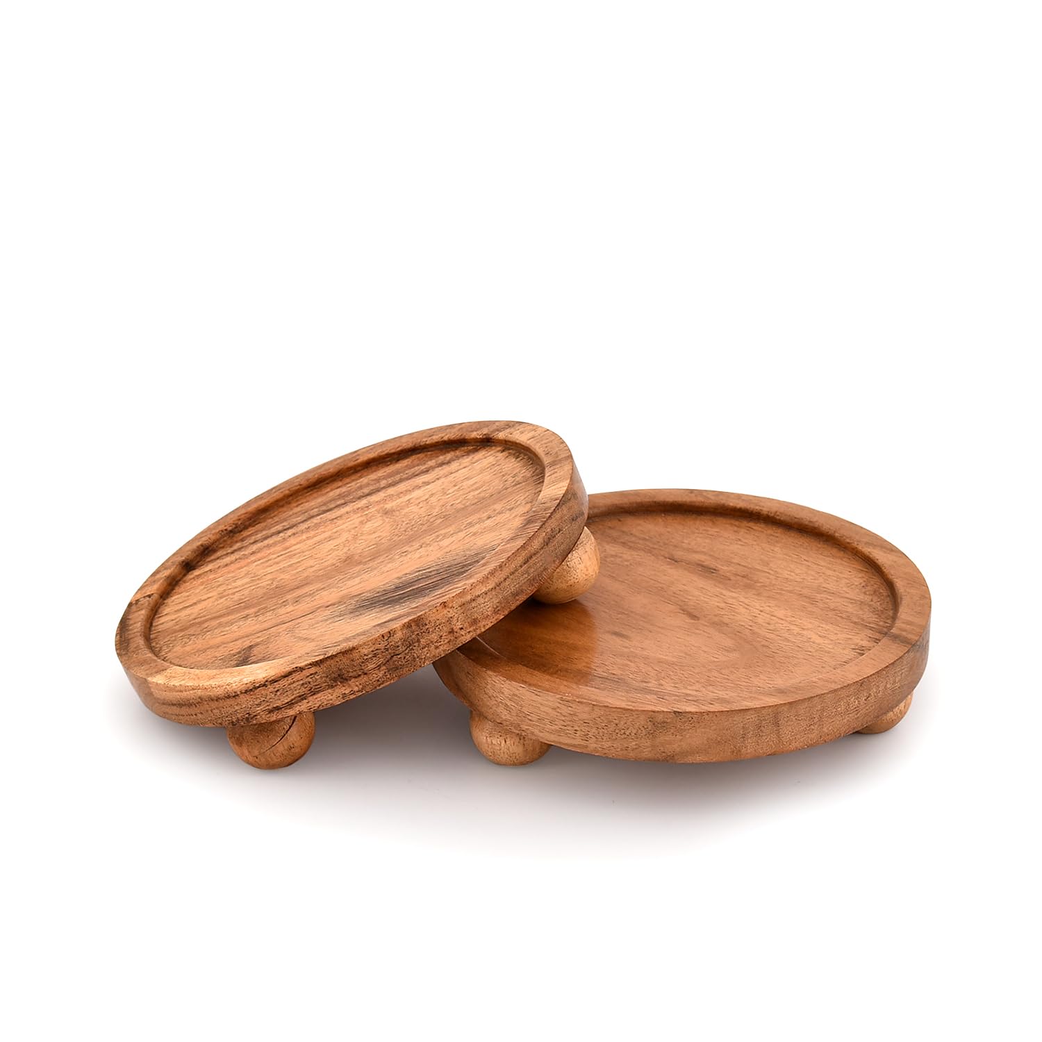 Photo 1 of ** SOLD AS IS, NO REFUND/RETURN** SEE COMMENTS!
Mahasu Display Stand Acacia Wood Round Wooden Display Stand Tray for Display Farmhouse for Kitchen or Bathroom Counter (6" X 6" X 1.5") (Set of 2)