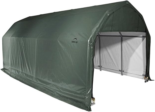 Amazon Com Shelterlogic Barn Style Shelter Green 12 X 28 X 11