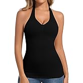 JOYSHAPER Shapewear Camisole with Built in Bra Compression Halter Tops for Women Tummy Control Shapewear Tank Top Padded Bras