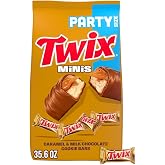 TWIX Caramel Minis Size Chocolate Cookie Bar Candy Bag, 35.6 oz, 95 pieces | Crunchy cookie, chewy caramel and milk chocolate mini candies for sharing, party favors, coffee break, gift box, parties