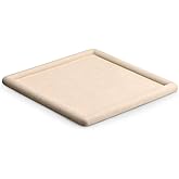 Oirlv Top Microfiber Jewelry Tray Square Nightstand Organizer Rings Earrings Necklace Trinket Storage Tray Showcase Jewelry Display (Beige)
