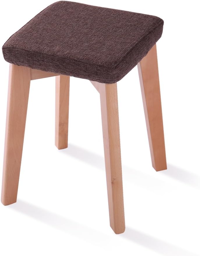QVB Upholstered Modern Stool Brown Backless Step Stool for Adults, Brown Color