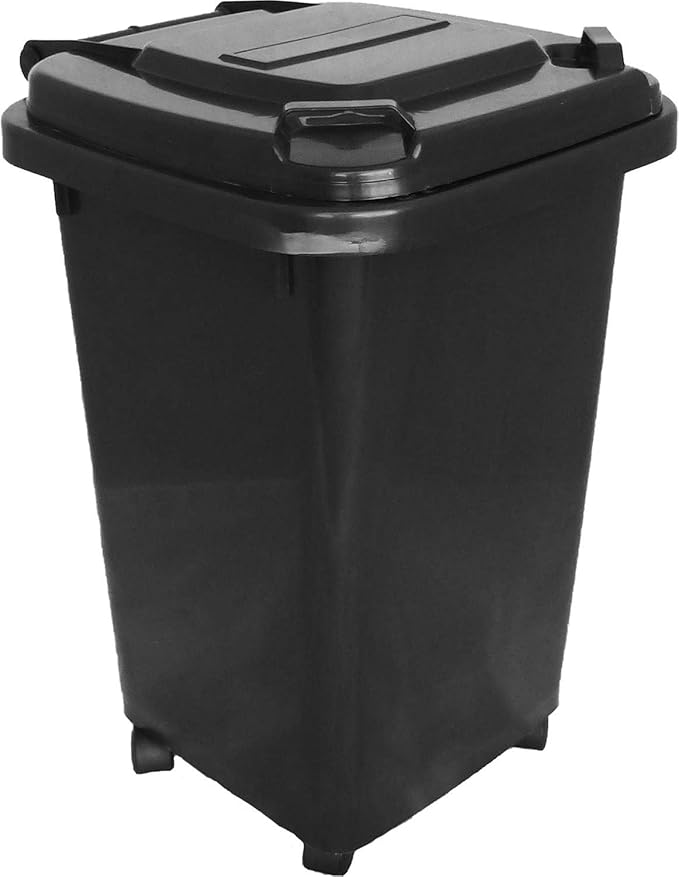 JfM Mini Wheelie Bin 50L Dark Grey with Castors