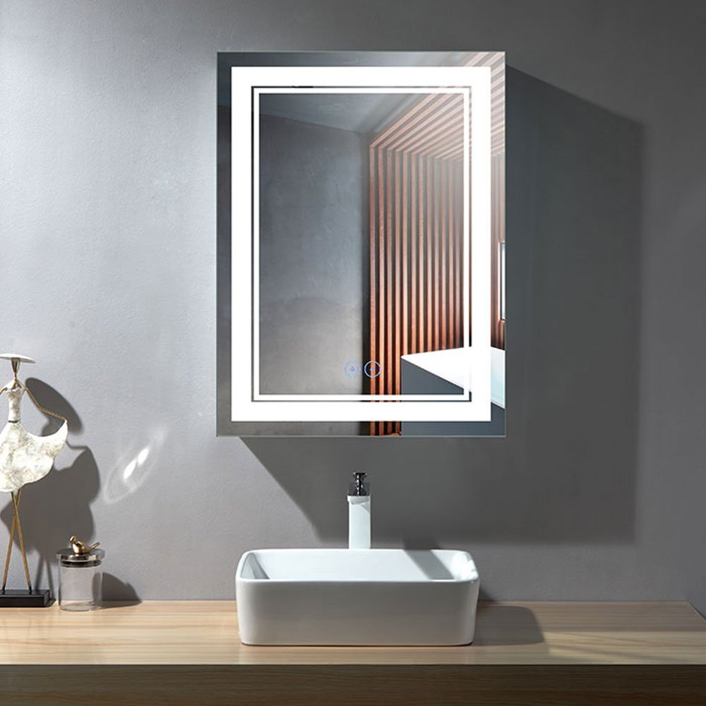 Decoraport 24 x 32 in Vertical LED Bathroom Mirror with Anti-Fog Function (A-CK160-W)